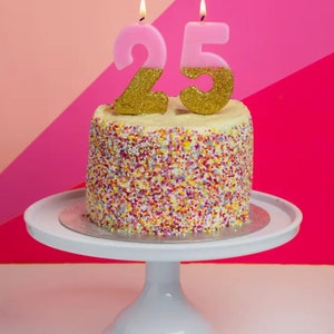 Pink Glitter Number Birthday Candles image 4