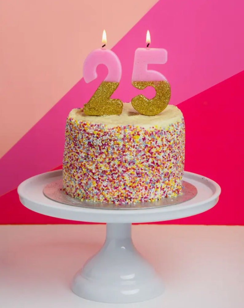 Pink Glitter Number Birthday Candles image 4