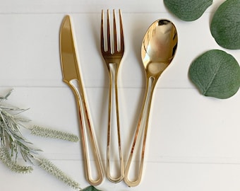 Gold Open Handled Utensils and Extra Forks Option