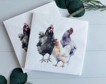 Chicken Rooster Luncheon Napkins - Barnyard Themed Birthday