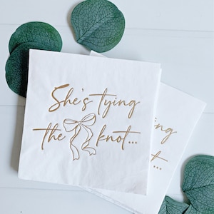 Servilletas de cóctel para despedida de soltera con papel dorado, juego de 16 unidades