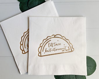 Let's Taco 'Bout Retirement Napkins - White