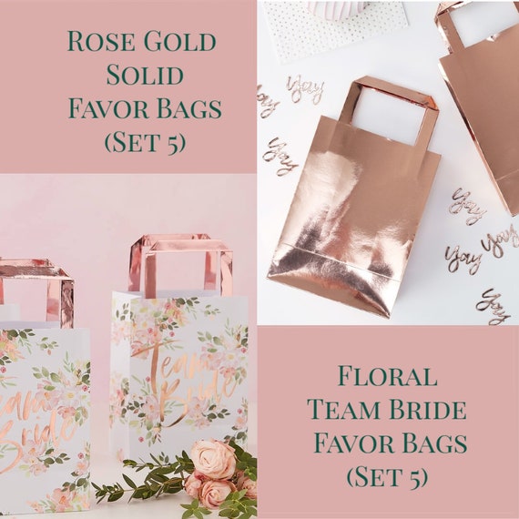 Bridal Shower Favors, Floral or Rose Gold Gift Bag Il_570xn