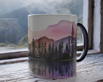 Mountain Pine Heat Reactive Mug: Nature Lover Gift