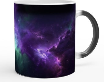 Color Changing Galaxy Mug: Heat Activated Starry Sky Coffee Cup