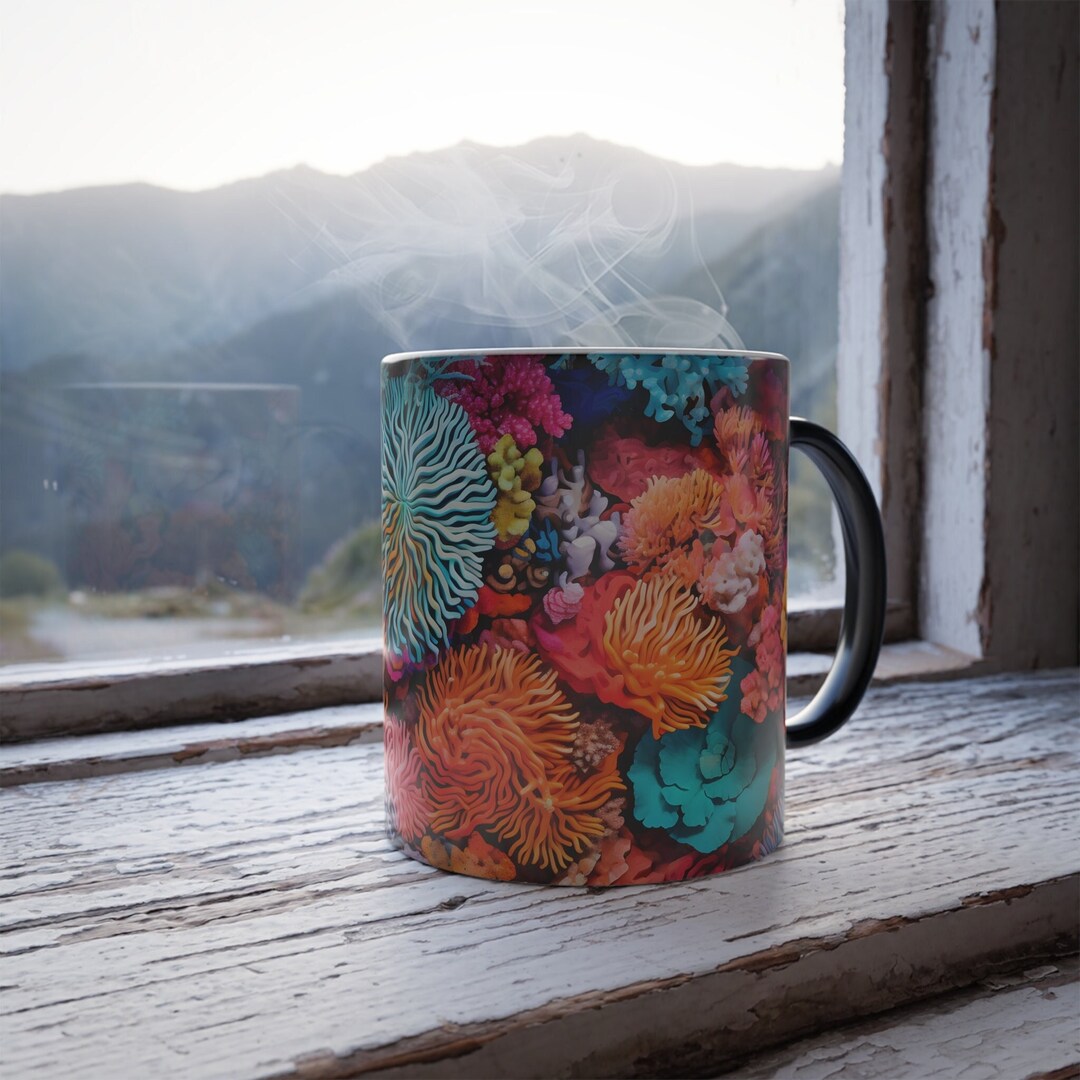 Great Barrier Reef Color Morphing Mug, Coral Reef Coffee Mug, Marine