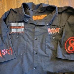 Slipknot Custom Embroidered Work Shirt Concert Shirt