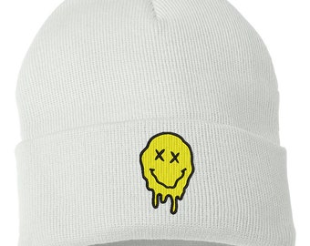 Embroidered knit beanie - Face Melter