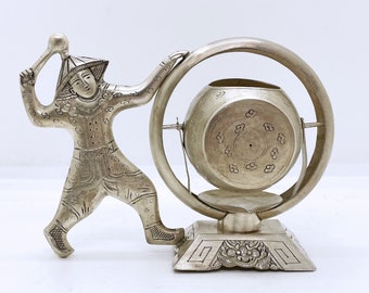 Antique Vietnamese tea strainer adjustable gong tea strainer in 900 silver - Vietnam mid 1900s - import USSR