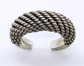 Antique heavy Akha hill tribe Gold Triangle bracelet Laos high quality silver - 224 g