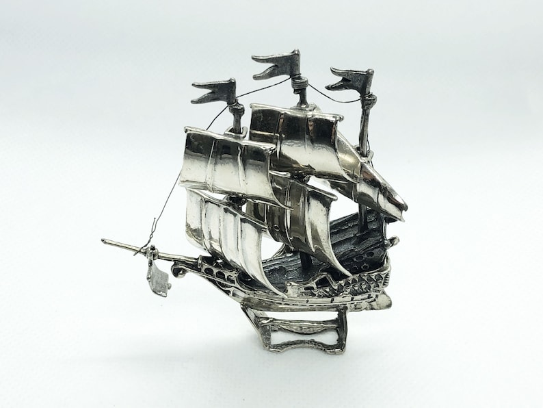 Beautiful model of Galleone Pirate 3-massaid veil in silver microfusion 925 Italy 60 collectible silvers