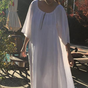Loose Linen Nightgown: USA Made, French Seams, All-Season Comfort image 4