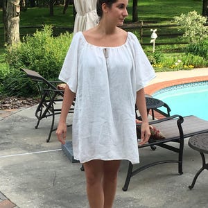 Loose Linen Nightgown: USA Made, French Seams, All-Season Comfort image 11