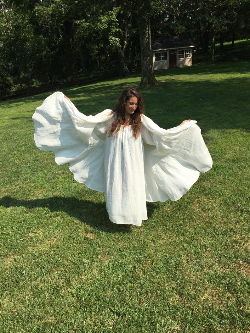 Loose Linen Nightgown: USA Made, French Seams, All-Season Comfort image 13