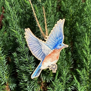 Eastern Bluebird Wooden Ornament