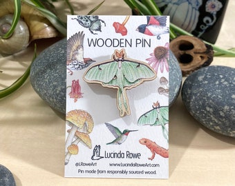 Luna Moth Wooden Pin
