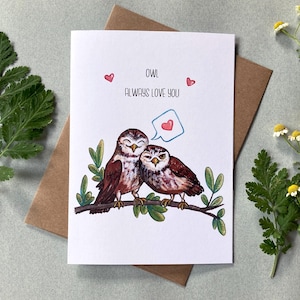 Carte de Saint Valentin Hibou t'aime toujours