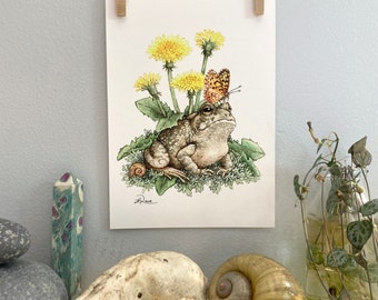 Dandelion Toad Giclee Archival Print