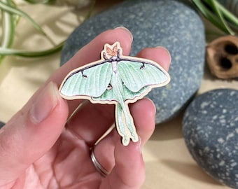 Luna Moth Wooden Pin