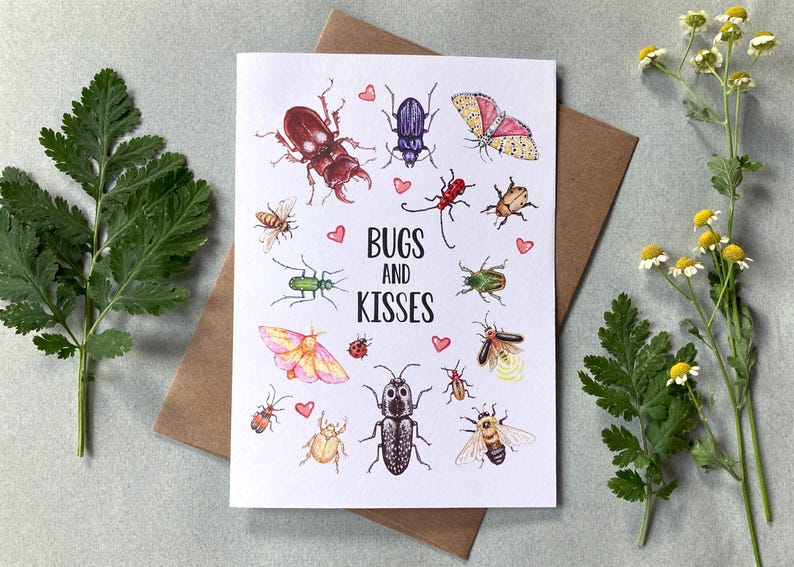 Bugs and Kisses Card - Etsy