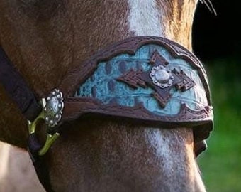 Bronc Style Halter Noseband Pattern Template. Leather Tooling Southweste Design.