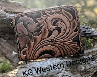 Leather Tooled Wrist Wallet Pocket PDF Pattern Template With Tooling Design and Instructions~