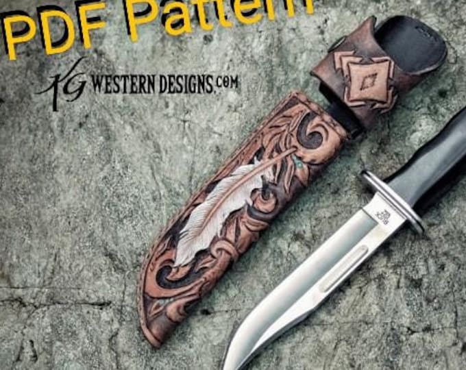 PDF Pattern Leather Tooled Buck 119 Knife Holster Case. No Sheath Or Knife Included. (Digital Pattern Only)