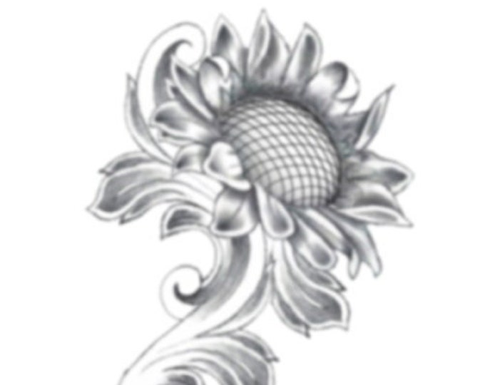 Leather Tooling Element Sunflower-Vines Design Pattern Download