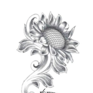 Leather Tooling Element Sunflower-Vines Design Pattern Download