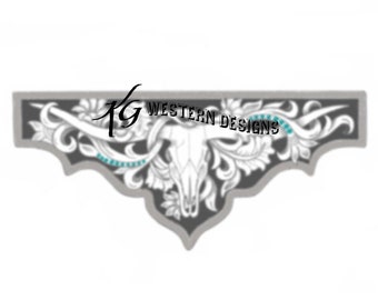 Leather Tooling-Western-Longhorn Cow Skull-Vines-Tracing Corner Design Pattern Design PDF