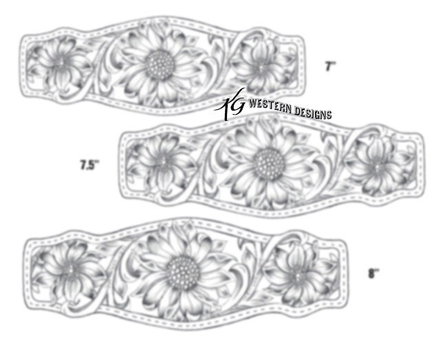 Leather Bracelet Tooling Pattern Print Out 3 Sizes Floral and Vines Pattern Design - Etsy
