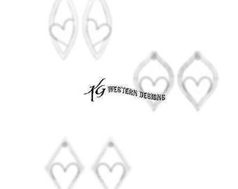 3 Pk Simple Easy Heart Earrings