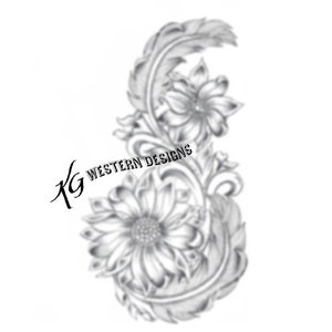 Leather Tooling Feathers-Vines & Sunflowers Tracing Design Pattern