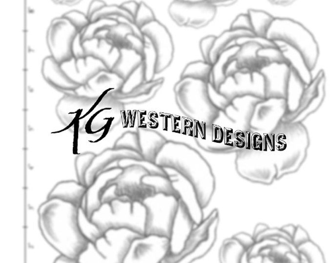 Peonies-Flowers- Leather Tooling Tracing Floral Design Pattern Pack