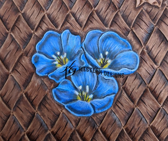 Three Lewisflax Flowers Leather Tooling Design Pattern - Etsy display picture 3