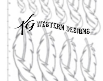 Twisted Feathers Size Scale Leather Tracing Design Pattern