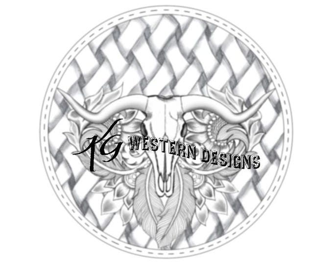 Leather Tooling Western Longhorn Cow Skull Round Purse Rope Can Tracing Template Pattern Design