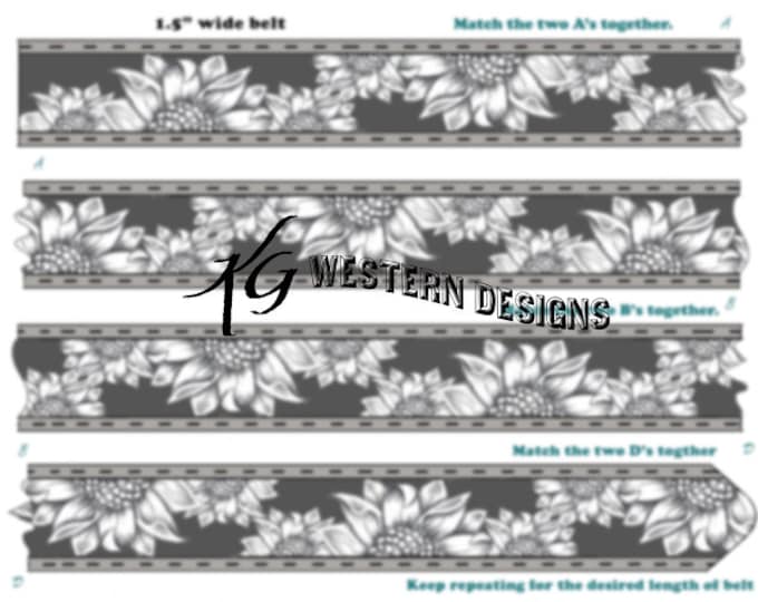 Leather Tooling Pattern- Sunflowers Design Pattern Download