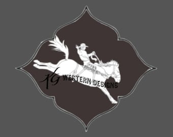 Bucking Horse- Western Border- Cowboy and Bronc- Rodeo Ranching- Carving Tracing Design Pattern