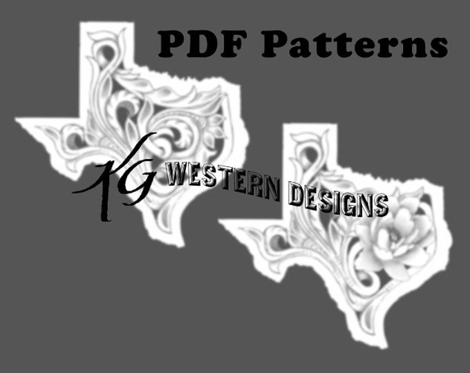 Filigree State of Texas Shape Designs Carving Leather Tooling Tracing Pattern Pack