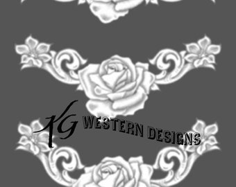 Leather-Tooling-RoseBorder-Design Pattern 3 Pack