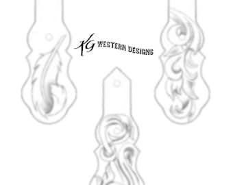 Leather Tooled Keychain Ring Fobs Design Pattern Pack Download #3