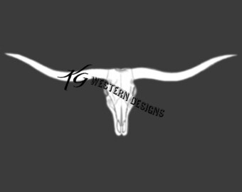 Longhorn Cow Skull Western Design Carving Leather Tooling Tracing Pattern