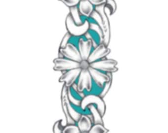 Minimal Vines and WildFlowers Leather Tooling Design Tracing Pattern