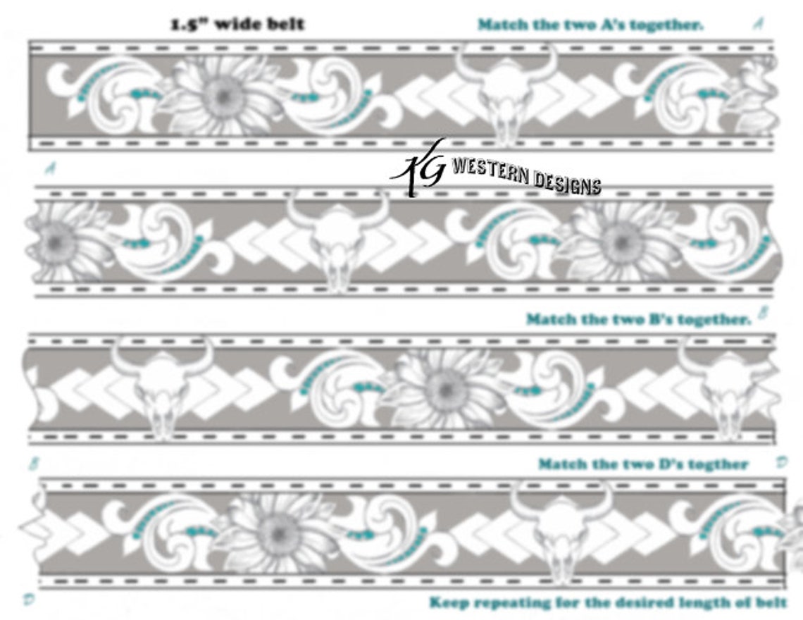 Azalea Tooling Pattern 3 Leather Tooling Patterns- PDF Pack- Western Tooling, Cowskull With ...