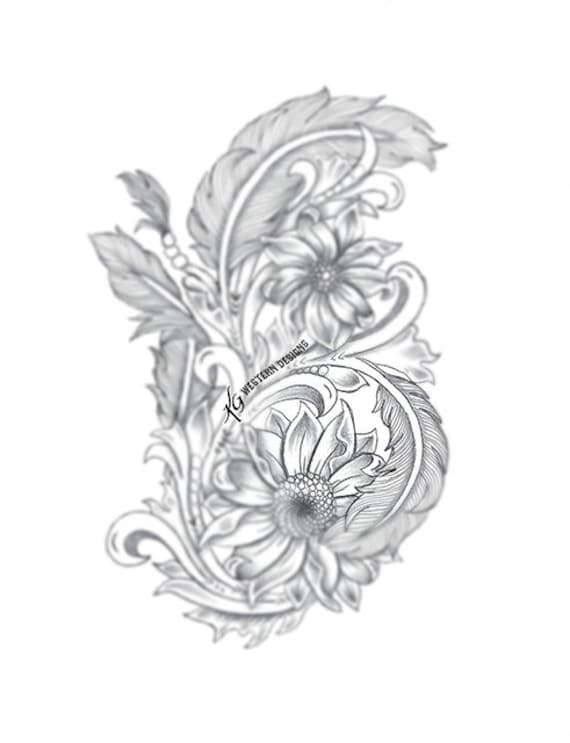 小物 vintage western flower design leather Amazon.com: DuroLast™ Vintage Western Floral Pu Leather