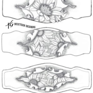 Sunflower Bracelet Cuffs- Leather Tooling Pattern Pack