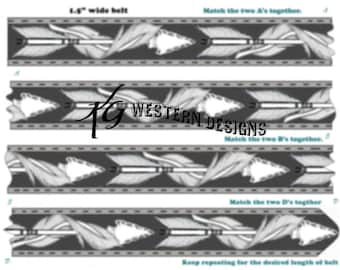 Arrow + Feathers Leather Belt Tooling Design Pattern Download