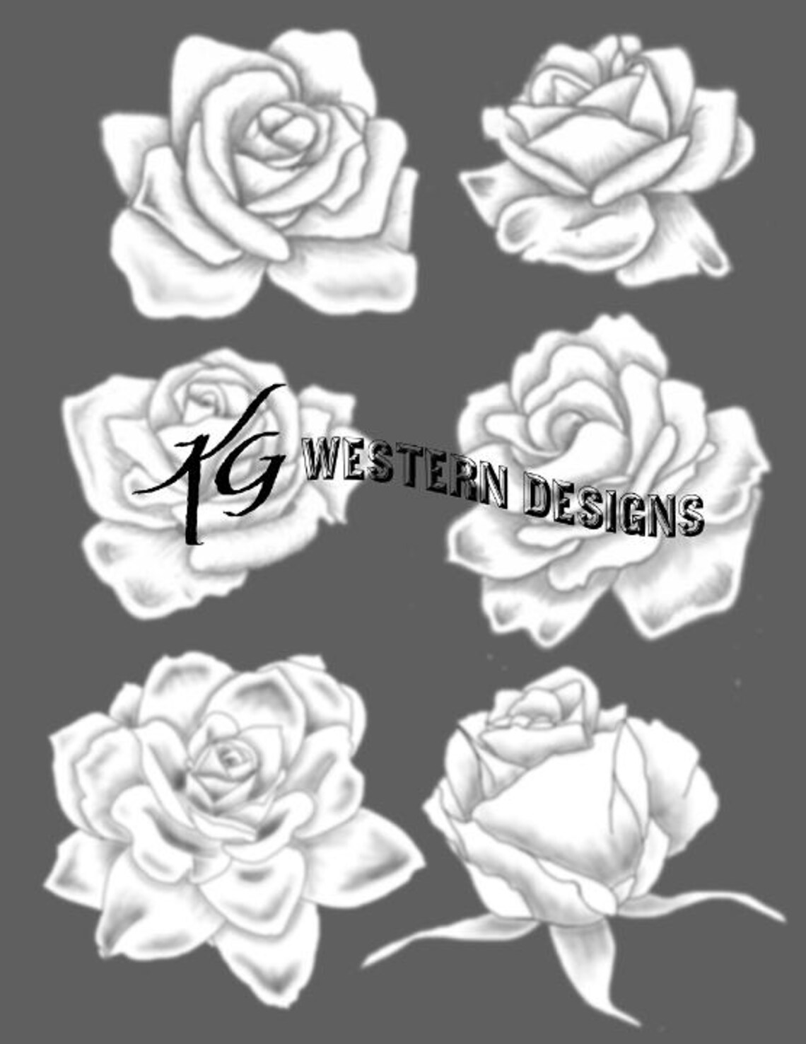 6 Roses - Tracing Flowers - Leather Tooling Pattern Pack PDF - Etsy