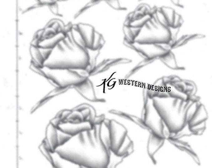 Leather Tooling Rose Flower Tracing Size Pattern Pack